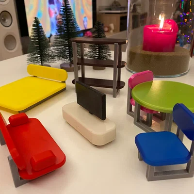 Bộ sưu tập nội thất nhà búp bê 3D đáng yêu cho bé