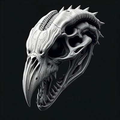 Mô hình hộp sọ ngoài hành tinh Ethereal Raptor in 3D cực chất