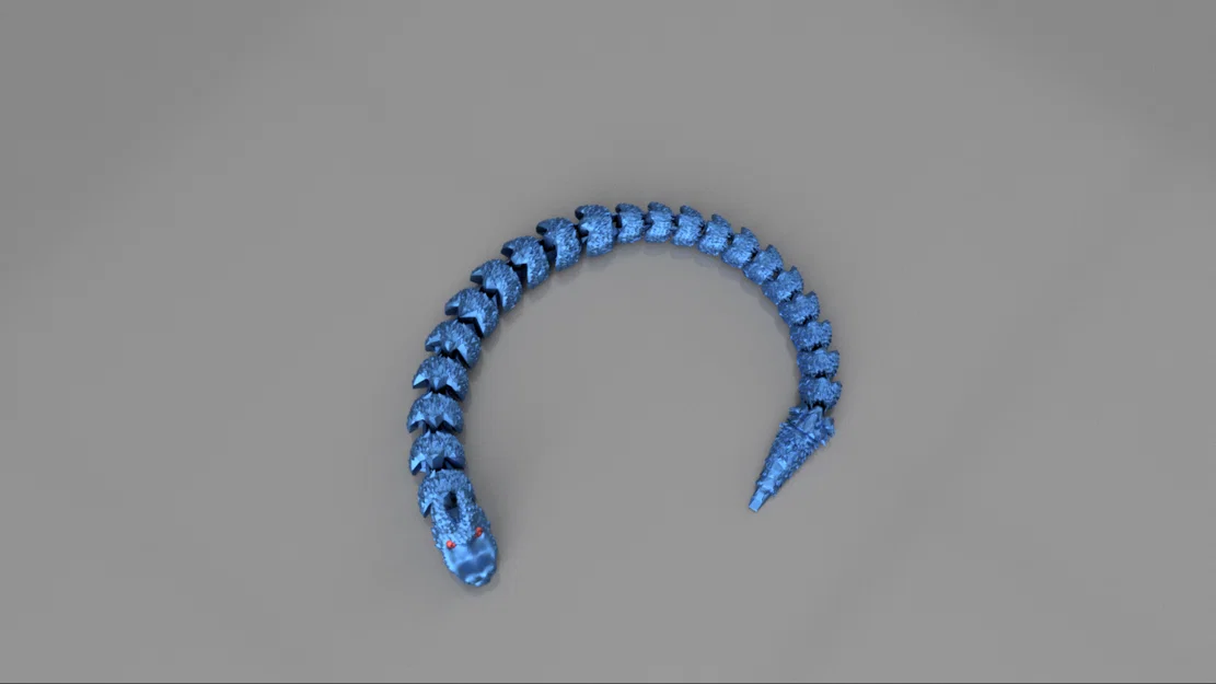 Mô hình rồng rắn khớp nối (Articulated Snake Dragon) in 3D không cần support - Image 1