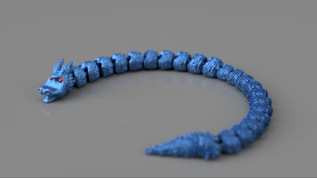 Mô hình rồng rắn khớp nối (Articulated Snake Dragon) in 3D không cần support - Image 2