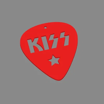 Đồ trang trí cây thông Noel hình phím đàn Guitar logo KISS độc đáo
