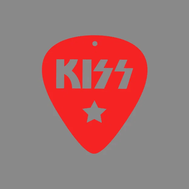 Đồ trang trí cây thông Noel hình phím đàn Guitar logo KISS độc đáo - Image 3