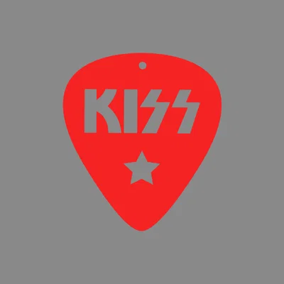 Đồ trang trí cây thông Noel hình phím đàn Guitar logo KISS độc đáo