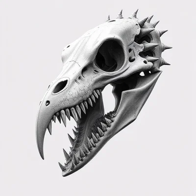 Mô hình hộp sọ người ngoài hành tinh Spikey Skull in 3D độc đáo