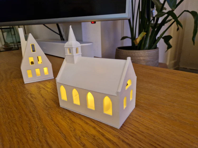 Nhà thờ làng Giáng sinh có đèn - Image 3