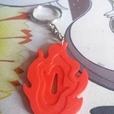 Móc khóa Demon Slayer in 3D - Biểu tượng ngọn lửa độc đáo