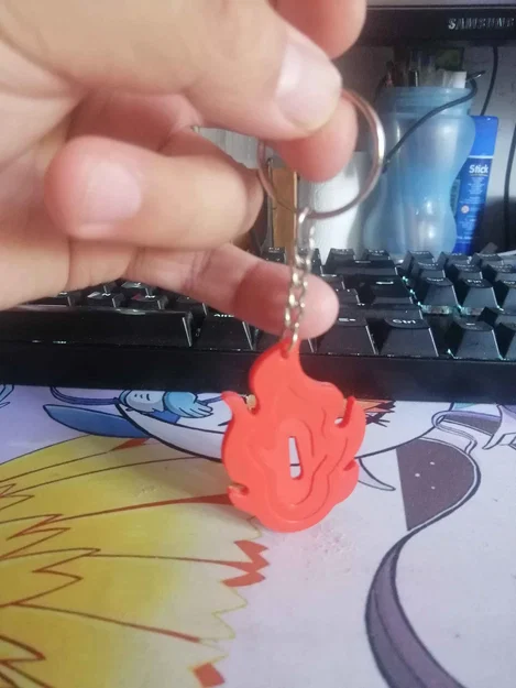 Móc khóa Demon Slayer in 3D - Biểu tượng ngọn lửa độc đáo - Image 2