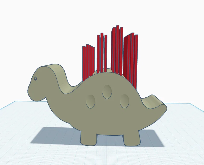 Khay đựng thẻ 12 ngăn hình khủng long Stegosaurus in 3D - Image 1
