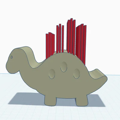 Khay đựng thẻ 12 ngăn hình khủng long Stegosaurus in 3D