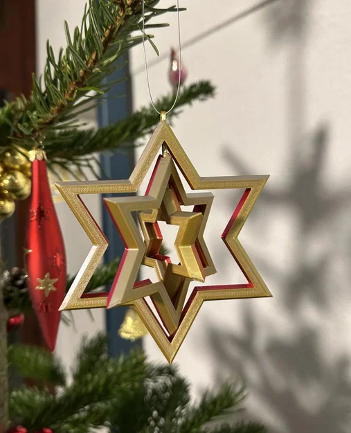 Mô hình ngôi sao Giáng sinh lồng nhau, có thể xoay - Image 1