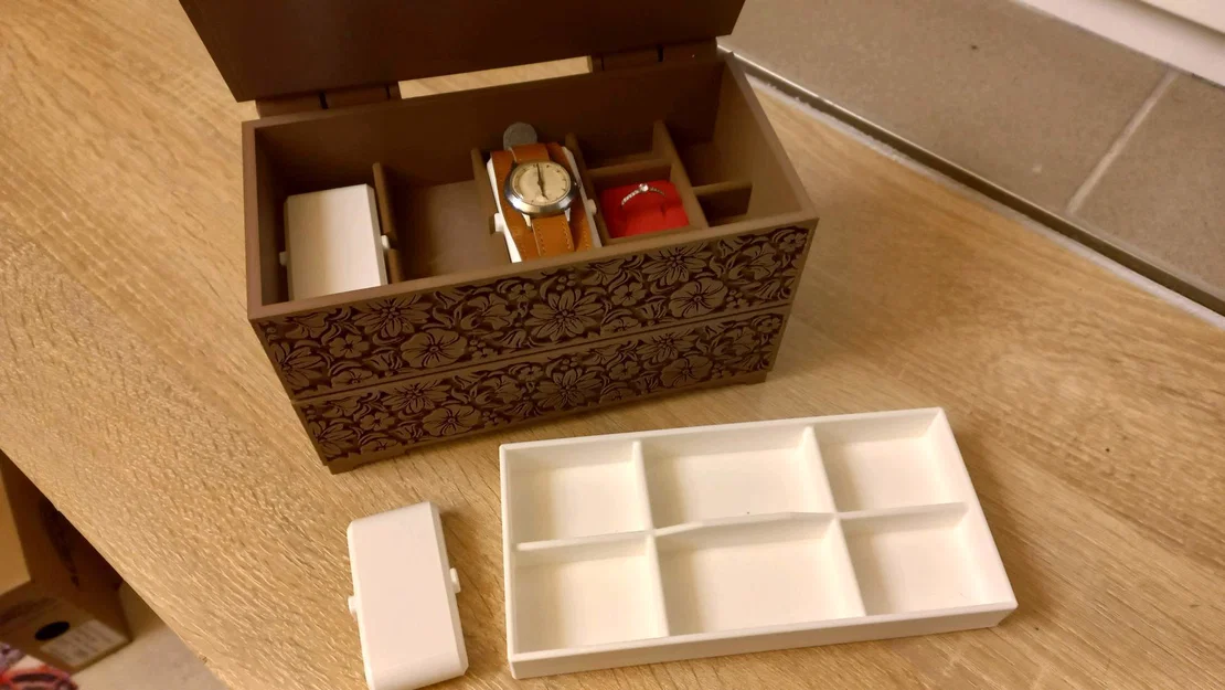 Hộp đựng trang sức kèm giá đỡ đồng hồ - Image 6