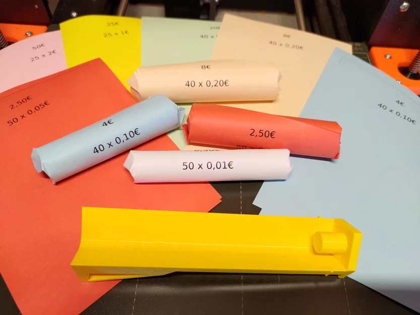 Dụng cụ hỗ trợ cuộn tiền xu kèm mẫu giấy in (Euro) - Image 1