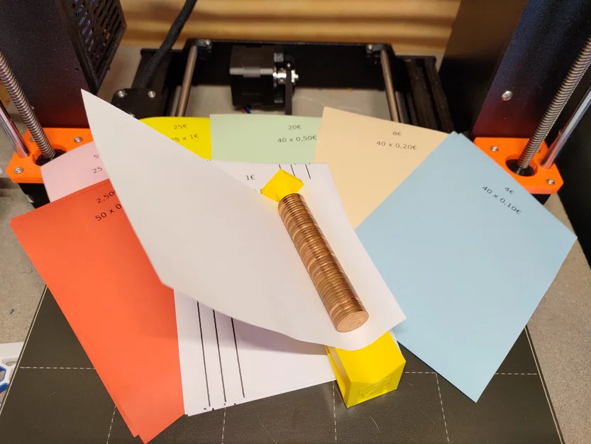 Dụng cụ hỗ trợ cuộn tiền xu kèm mẫu giấy in (Euro) - Image 5