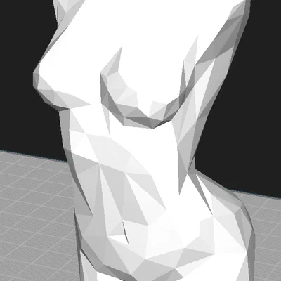 Mô hình tượng bán thân nữ phong cách Low Poly (Woman Torso)