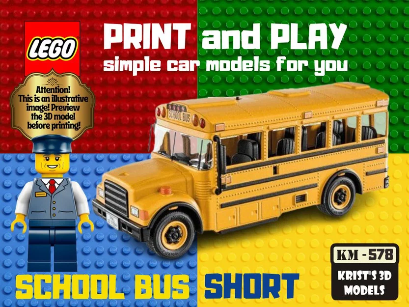 Mô hình xe buýt trường học LEGO in 3D độc đáo cho bé - Image 1