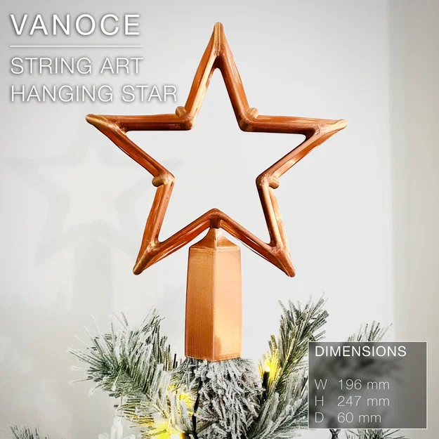 VANOCE | Ngôi sao trang trí đỉnh cây thông, phong cách String Art - Image 1