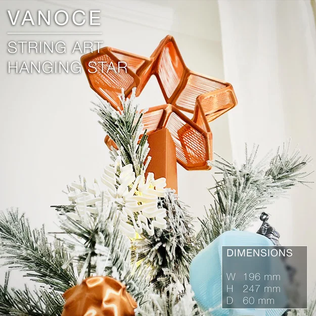 VANOCE | Ngôi sao trang trí đỉnh cây thông, phong cách String Art - Image 3