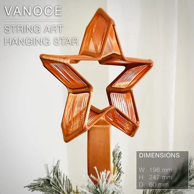 VANOCE | Ngôi sao trang trí đỉnh cây thông, phong cách String Art