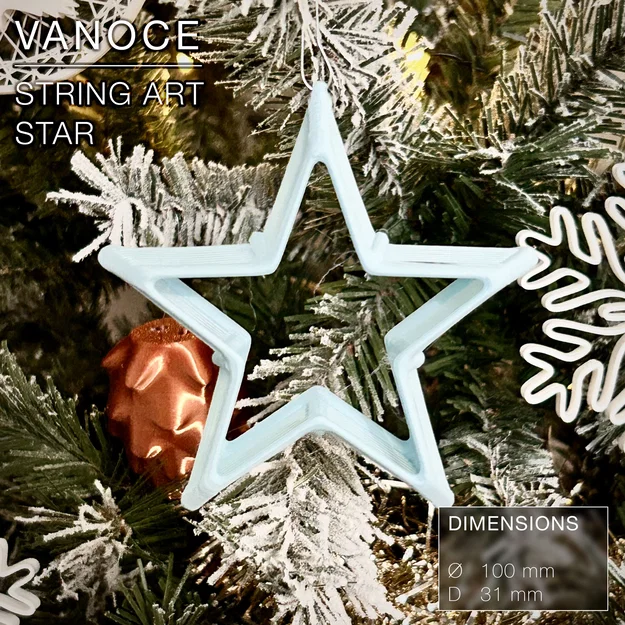 VANOCE | Ngôi sao treo, nghệ thuật đan dây, trang trí cây thông Noel - Image 3
