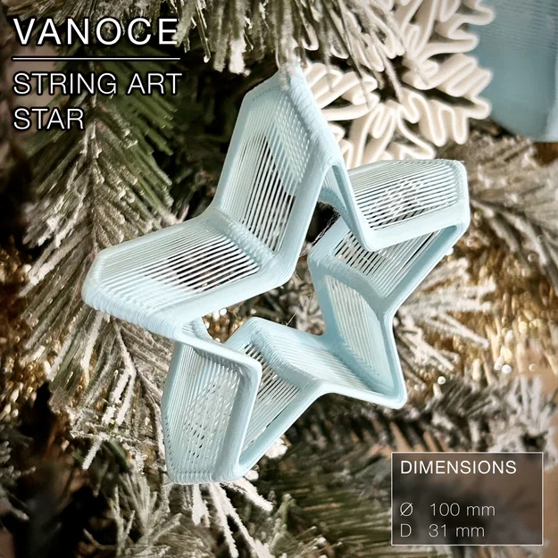 VANOCE | Ngôi sao treo, nghệ thuật đan dây, trang trí cây thông Noel - Image 4