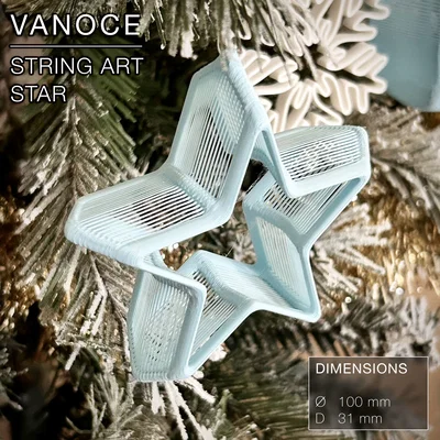 VANOCE | Ngôi sao treo, nghệ thuật đan dây, trang trí cây thông Noel