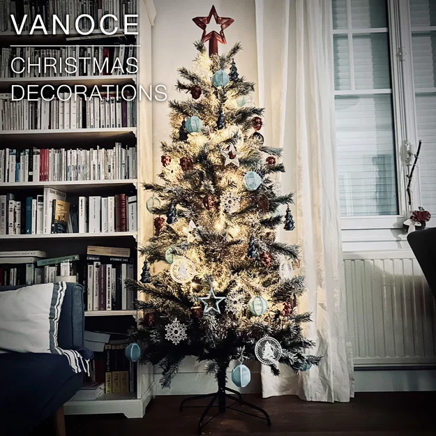 VANOCE | Ngôi sao treo, nghệ thuật đan dây, trang trí cây thông Noel - Image 5