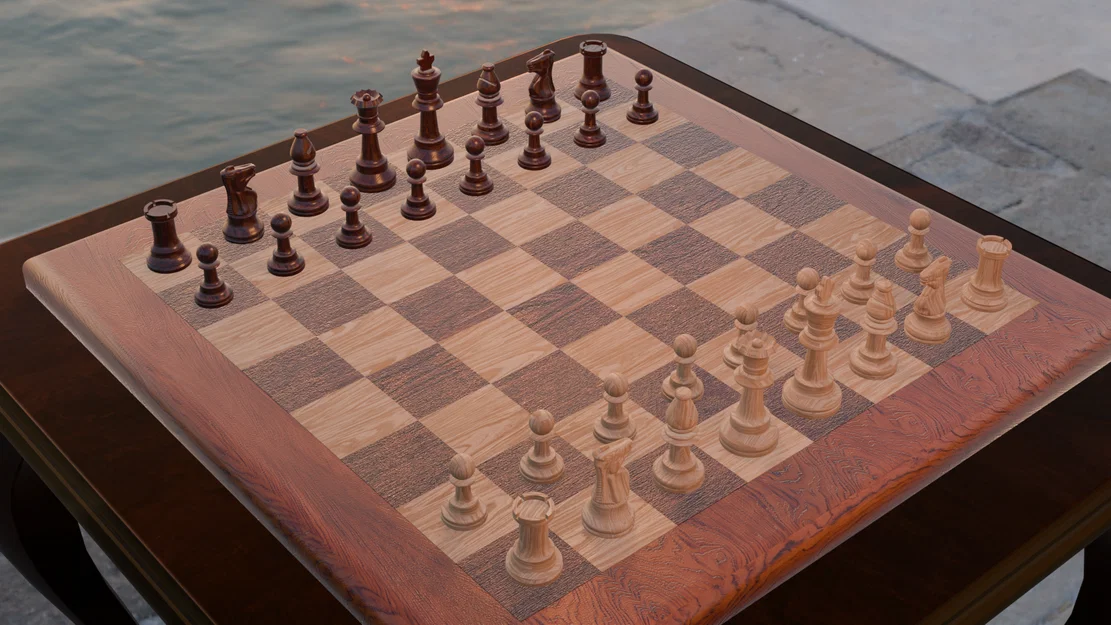 Bộ cờ vua Staunton cổ điển đầy đủ - Image 2