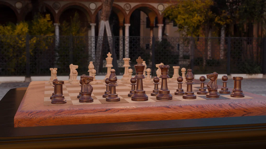 Bộ cờ vua Staunton cổ điển đầy đủ - Image 8