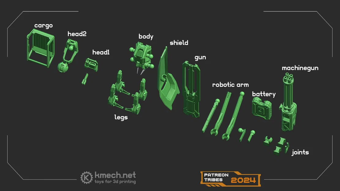 Mô hình 3D Chú chó robot mini (Robot dog) lắp ráp tùy biến - Image 2