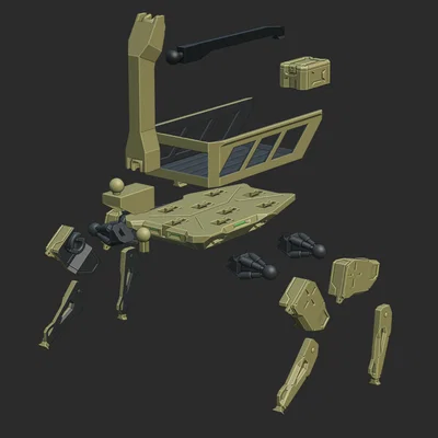 Mô hình Cargo Robot linh hoạt cho action figure 10cm - In 3D