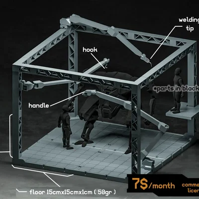 Mech Garage Hangar - Mô hình nhà chứa robot 1/18 lắp ghép