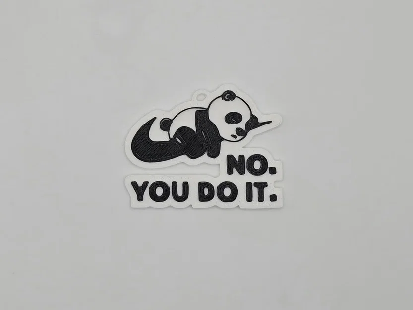 Móc khóa gấu Panda 'No. You do it.' - Image 1