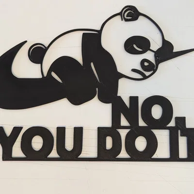 Mô hình trang trí tường gấu trúc Panda lười biếng (No, You Do It)