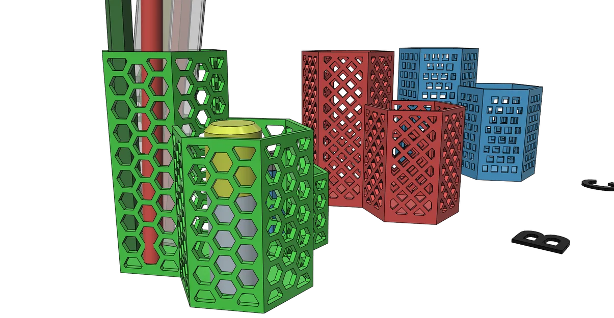 Bộ khay đựng bút 3D hình lục giác đa năng in không cần support - Image 2