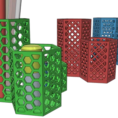 Bộ khay đựng bút 3D hình lục giác đa năng in không cần support