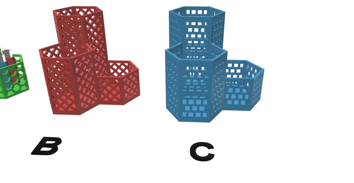 Bộ khay đựng bút 3D hình lục giác đa năng in không cần support - Image 7