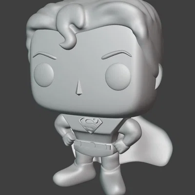 Mô hình 3D Superman phong cách Funko dễ thương
