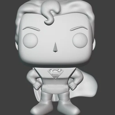 Mô hình 3D Superman phong cách Funko dễ thương