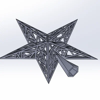 Ngôi sao trang trí đỉnh cây thông Noel kiểu Low Poly