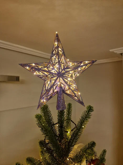 Ngôi sao trang trí đỉnh cây thông Noel Low Poly - Bản remix dễ in - Image 1