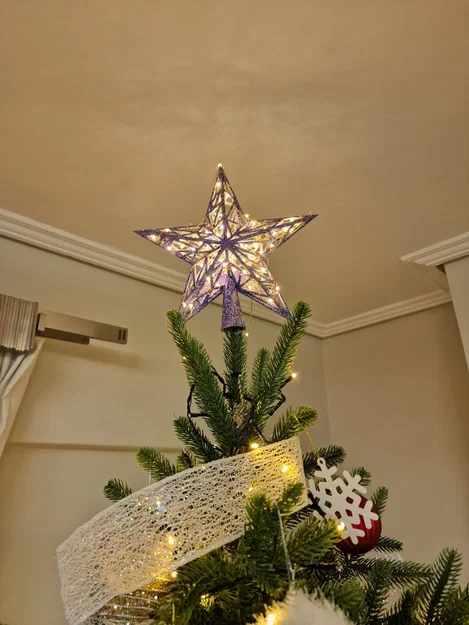 Ngôi sao trang trí đỉnh cây thông Noel Low Poly - Bản remix dễ in - Image 3