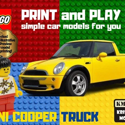Mô hình xe bán tải LEGO Mini Cooper 3D độc đáo cho máy in