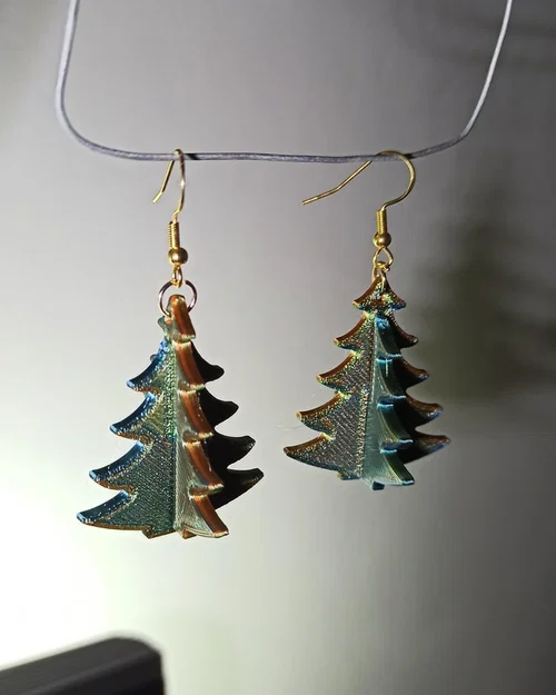 Bông tai hình cây thông Noel - Phụ kiện in 3D độc đáo cho mùa lễ hội - Image 2