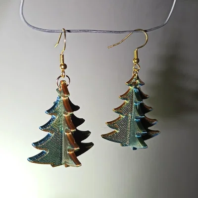 Bông tai hình cây thông Noel - Phụ kiện in 3D độc đáo cho mùa lễ hội