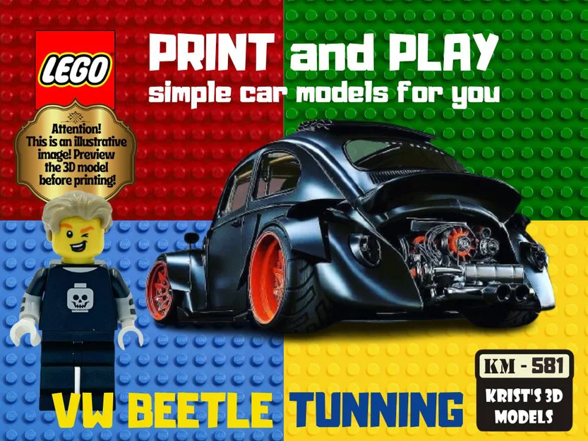 Mô hình 3D xe VW Beetle độ (LEGO VW Beetle Tunning) độc đáo - Image 1