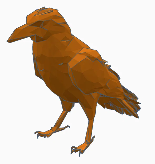 Mô hình con quạ Low Poly (Crow/Raven) trang trí độc đáo - Image 1