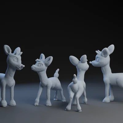 Mô hình 3D Rudolph và Clarice: Tuần lộc Giáng sinh đáng yêu cho bạn