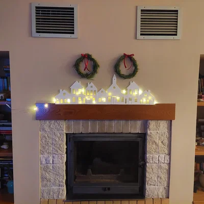 Mô hình làng Giáng sinh treo tường - Trang trí Noel độc đáo