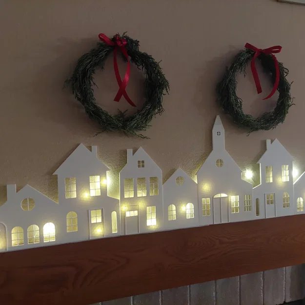 Mô hình làng Giáng sinh treo tường - Trang trí Noel độc đáo - Image 2