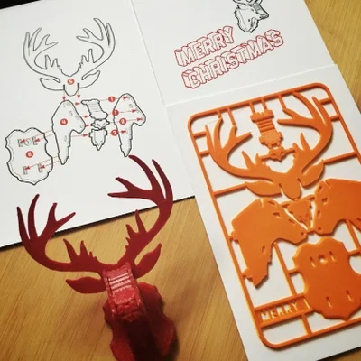 Mô hình tuần lộc lắp ráp trang trí cây thông Giáng sinh (Reindeer build card)